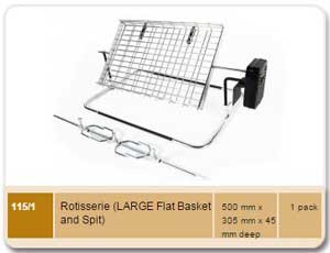Large Flat Basket Rotisserie
